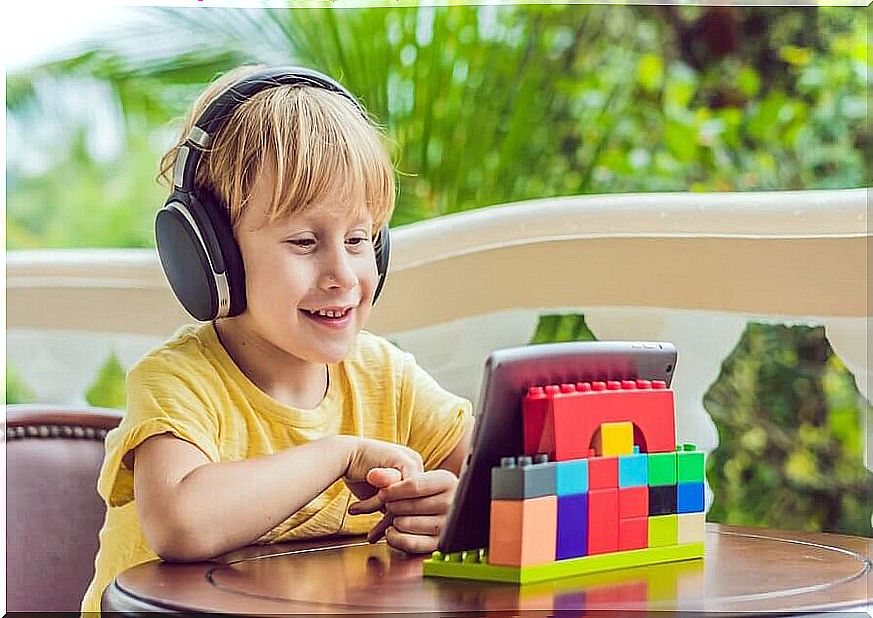 boy listening to digital book