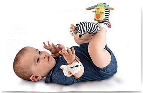 baby with pet ornaments 