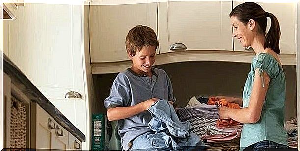 Children and parents together at home